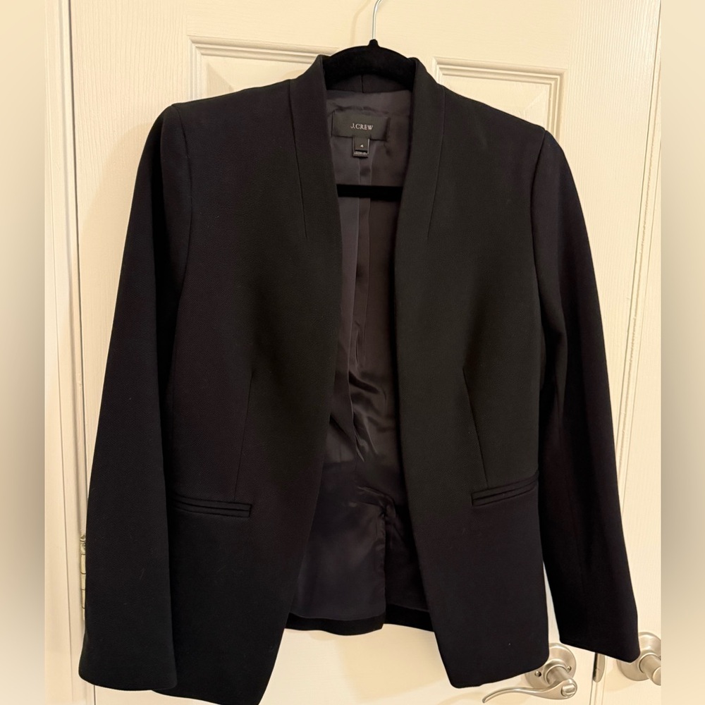 Jcrew Black Collarless Blazer - Picture 3 of 9